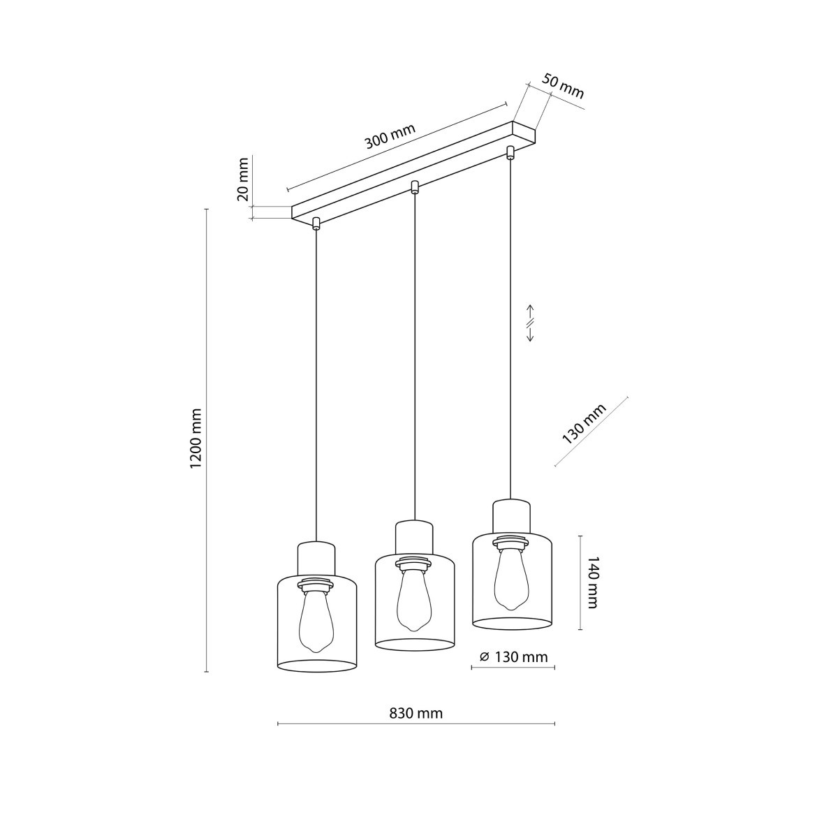 Lampa wisząca TK-Lighting ORSON TKL4568 kolor - sosna - czarny styl Nowoczesny  Minimalistyczny