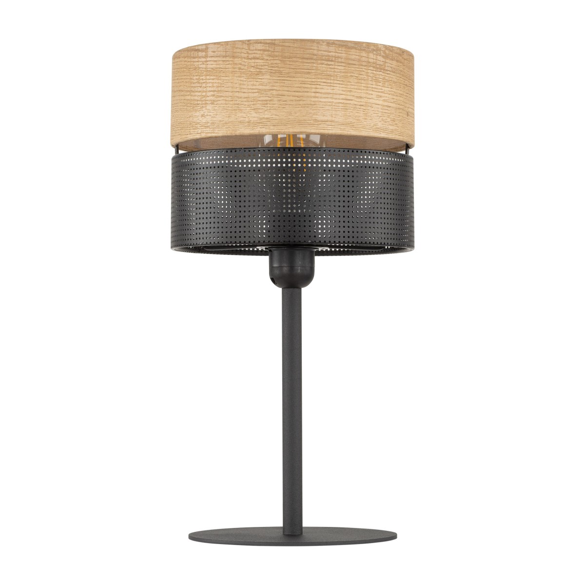 Lampka nocna TK-Lighting NICOL TKL5124 kolor - czarny - brązowy styl Nowoczesny  Boho