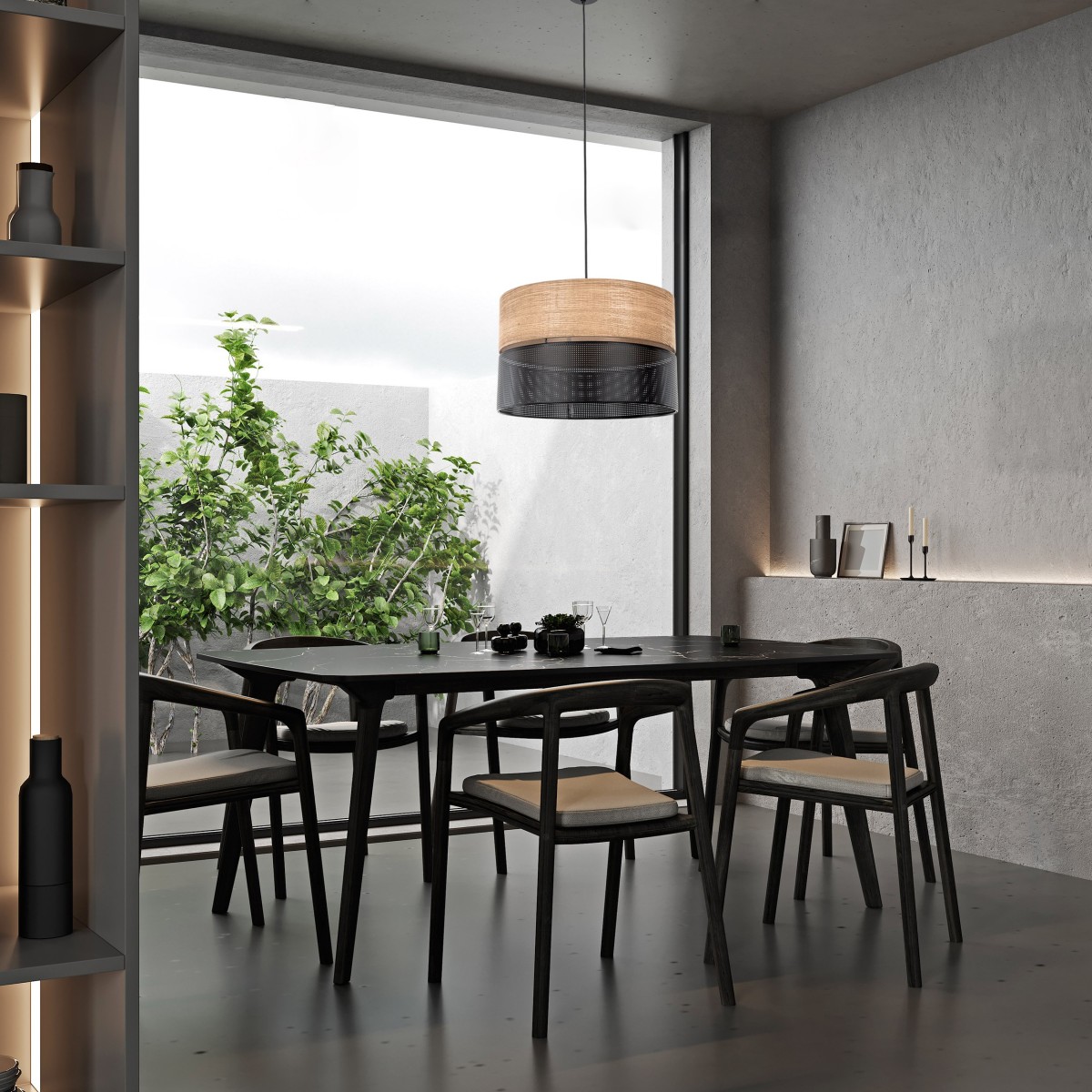 Lampa wisząca TK-Lighting NICOL TKL4798 kolor - czarny - brązowy styl Nowoczesny  Boho