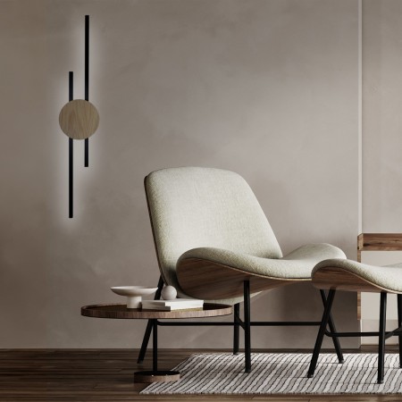 Lampa ścienna TK-Lighting JAVA TKL1369  Kinkiet kolor - sosna - czarny styl Nowoczesny  Industrialny