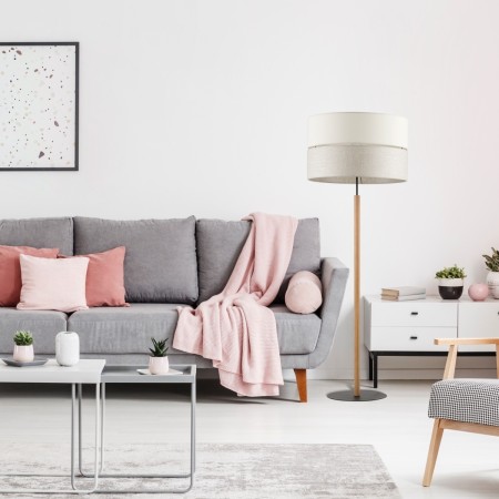 Lampa podłogowa TK-Lighting ECO TKL5597 kolor - sosna - czarny styl Boho  Skandynawski