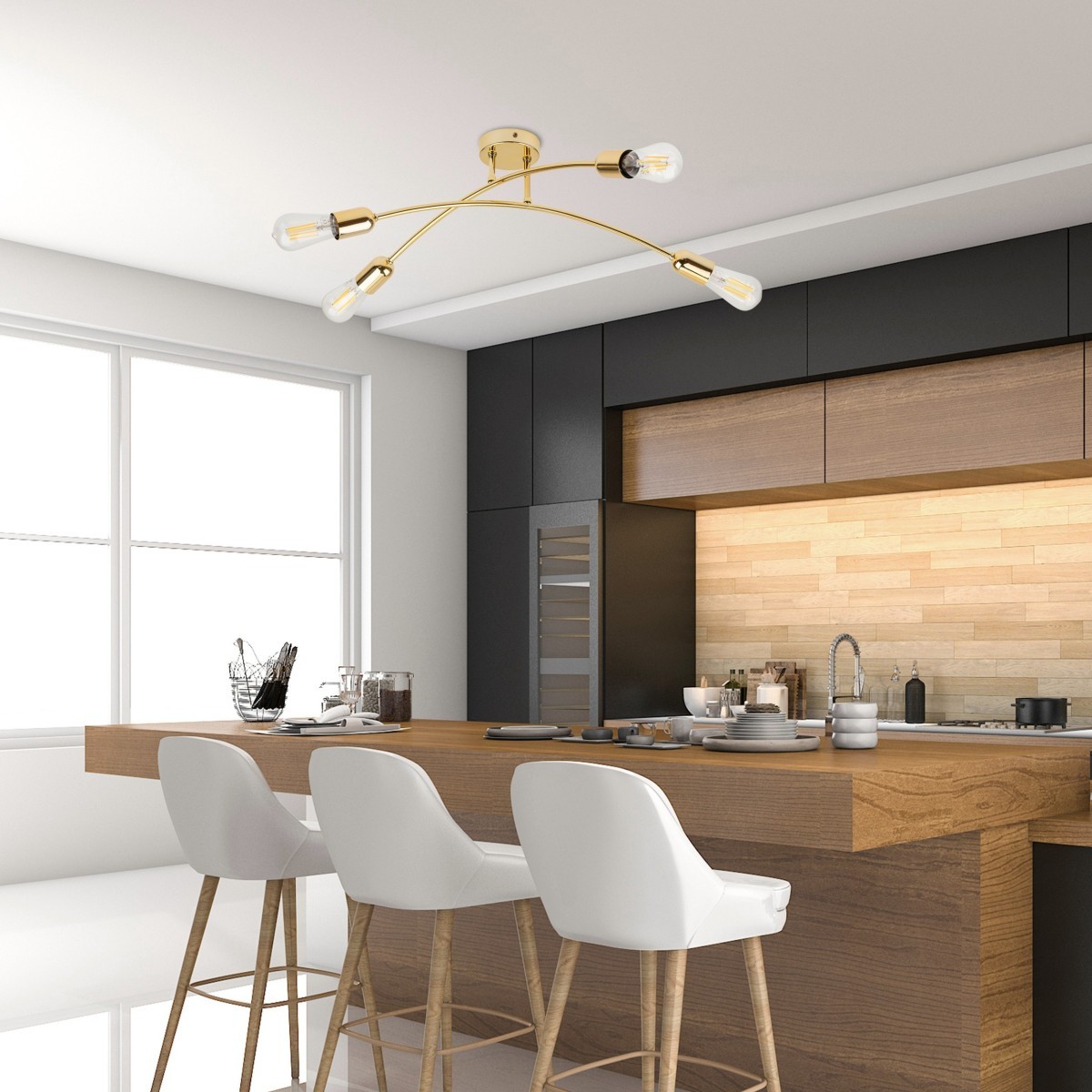 Lampa sufitowa TK-Lighting HELIX TKL4688 kolor - złoty styl Nowoczesny  Glamour