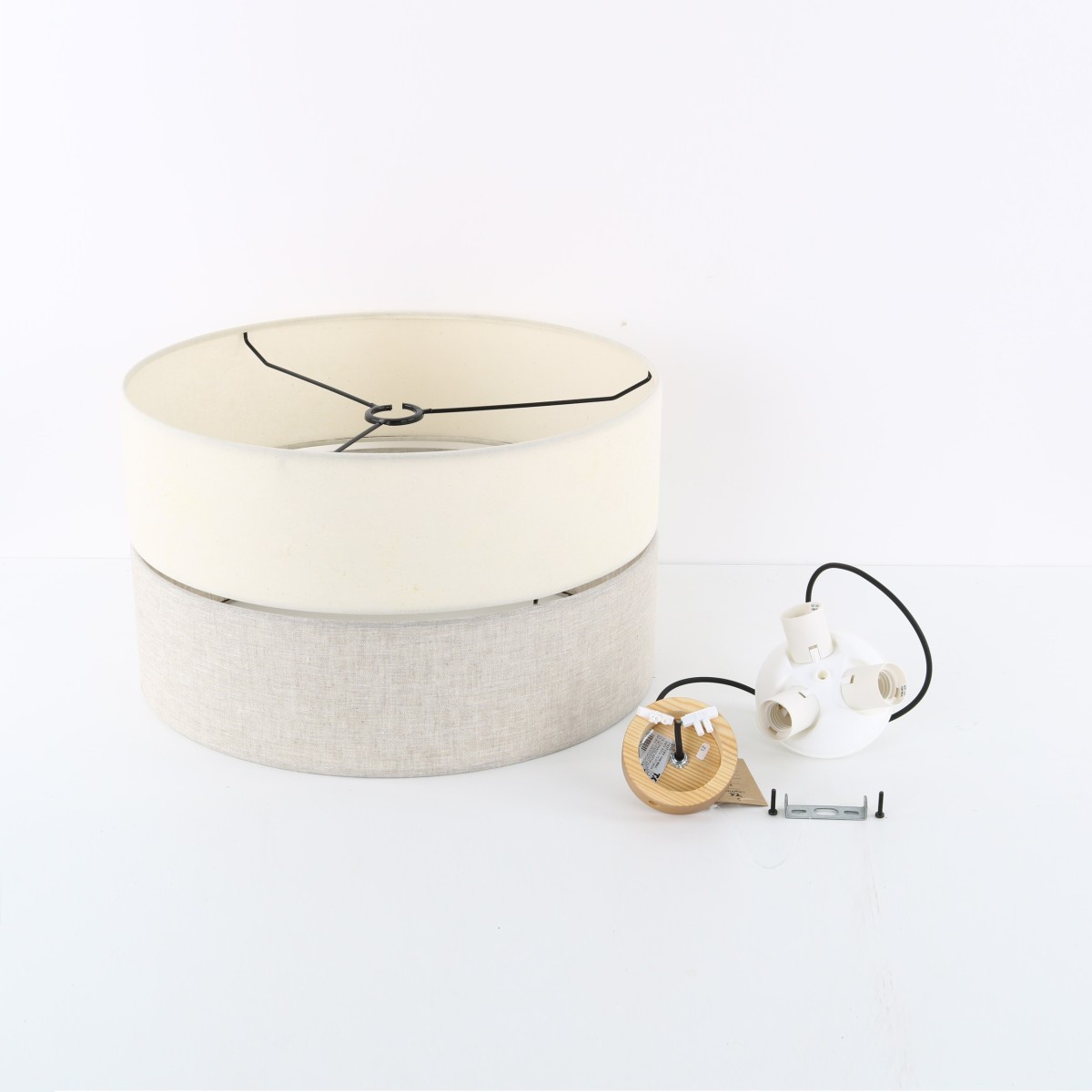 Lampa wisząca TK-Lighting ECO TKL5773  Lampa sufitowa kolor - czarny - len styl Boho  Skandynawski