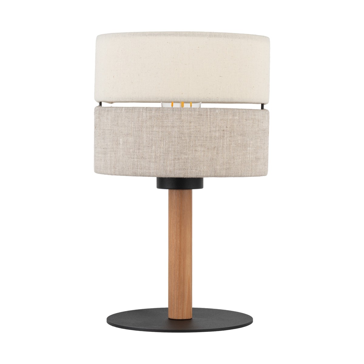 Lampka nocna TK-Lighting ECO TKL5596 kolor - sosna - czarny styl Boho  Skandynawski