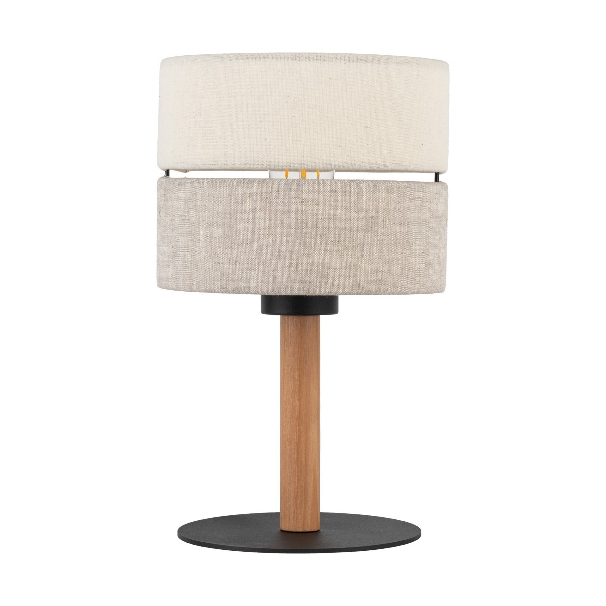 Lampka nocna TK-Lighting ECO TKL5596 kolor - sosna - czarny styl Boho  Skandynawski