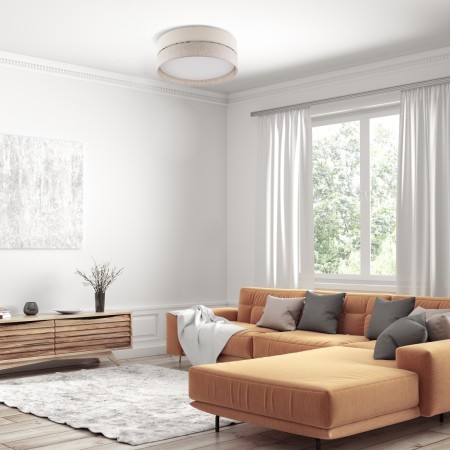 Lampa sufitowa TK-Lighting ECO TKL5775 kolor - biały - len styl Boho  Skandynawski