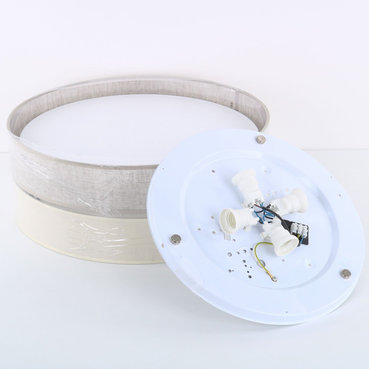 Lampa sufitowa TK-Lighting ECO TKL5775 kolor - biały - len styl Boho  Skandynawski