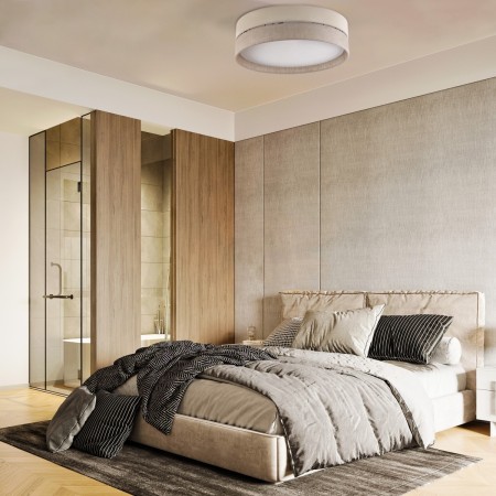 Lampa sufitowa TK-Lighting ECO TKL5774  Lampa ścienna kolor - biały - len styl Boho  Skandynawski