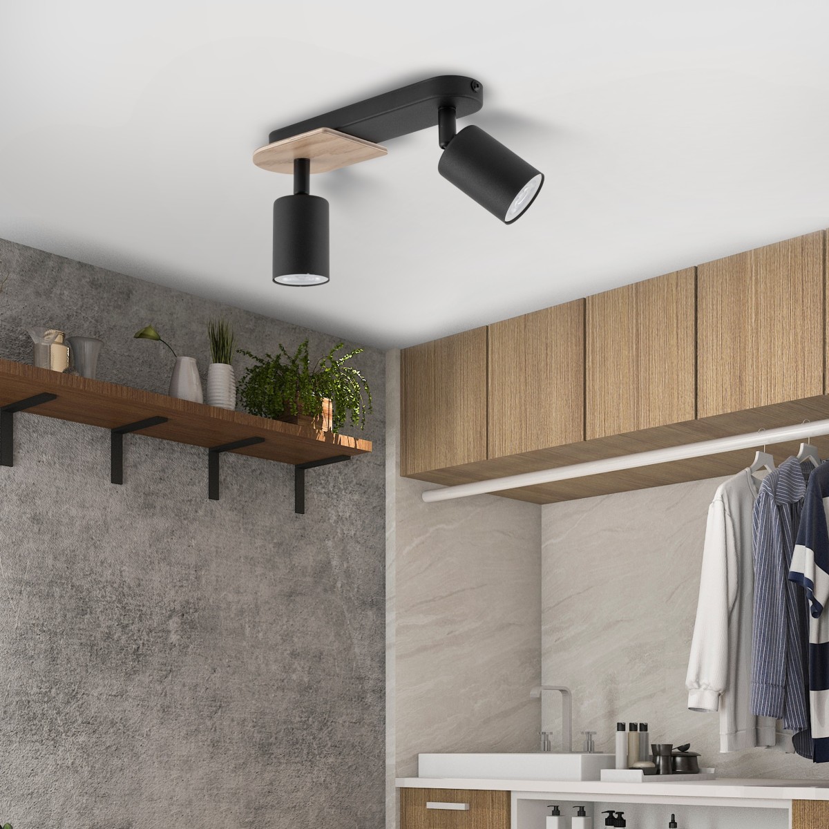 Lampa sufitowa TK-Lighting COVER TKL4674  Lampa ścienna kolor - orzech - czarny styl Klasyczny  Rustykalny