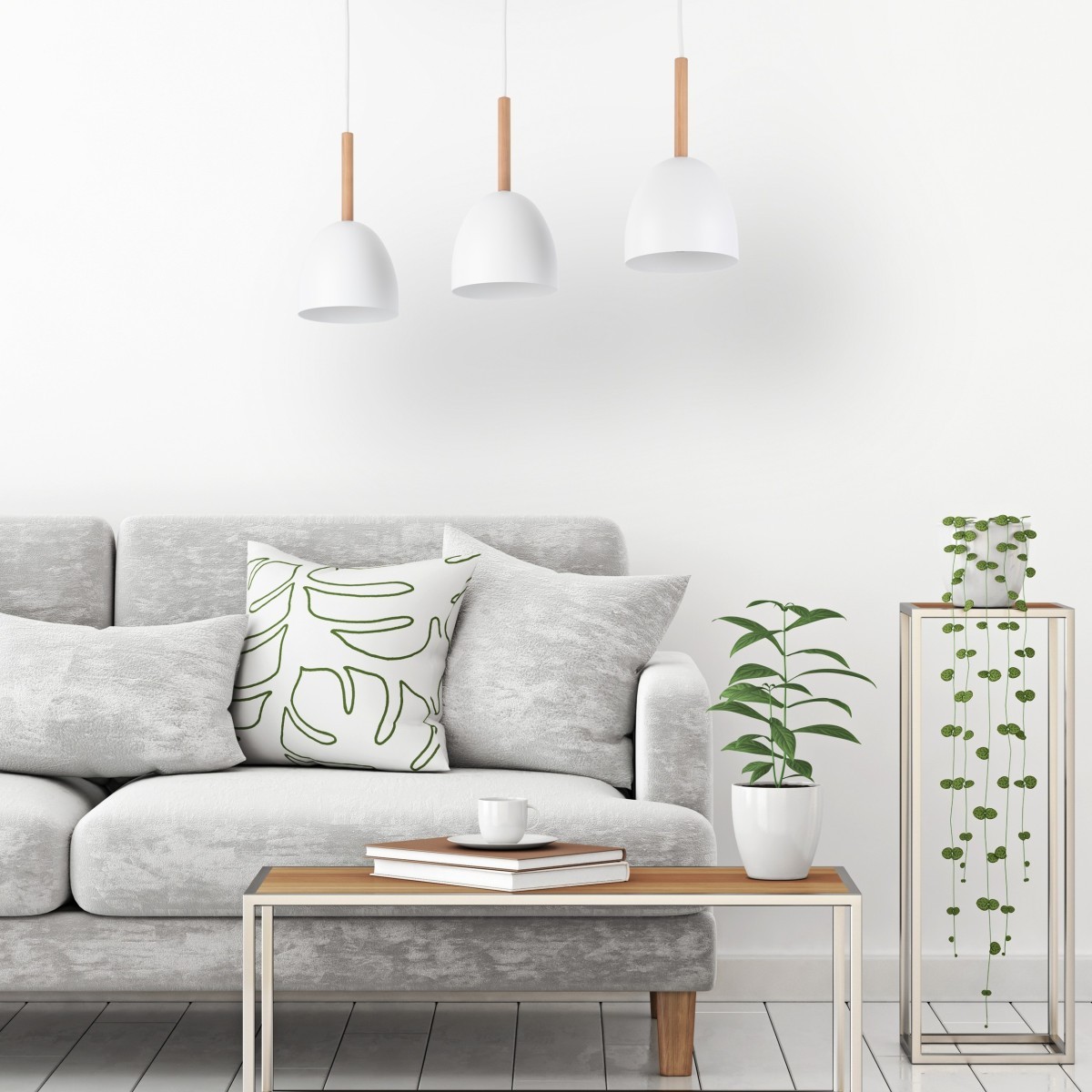 Lampa wisząca TK-Lighting NORD TKL4869  Lampa sufitowa kolor - biały - sosna styl Nowoczesny  Skandynawski