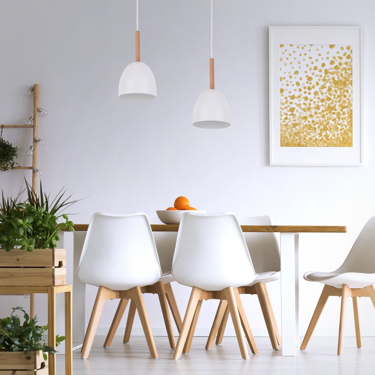 Lampa wisząca TK-Lighting NORD TKL4868  Lampa sufitowa kolor - biały - sosna styl Nowoczesny  Loftowy