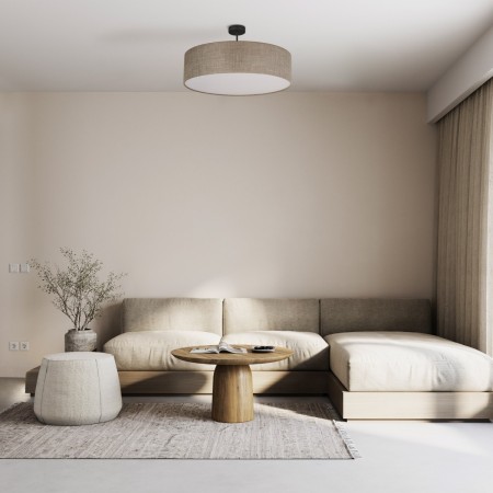 Lampa wisząca TK-Lighting RONDO TKL6248  Lampa sufitowa kolor - czarny - len styl Klasyczny  Minimalistyczny