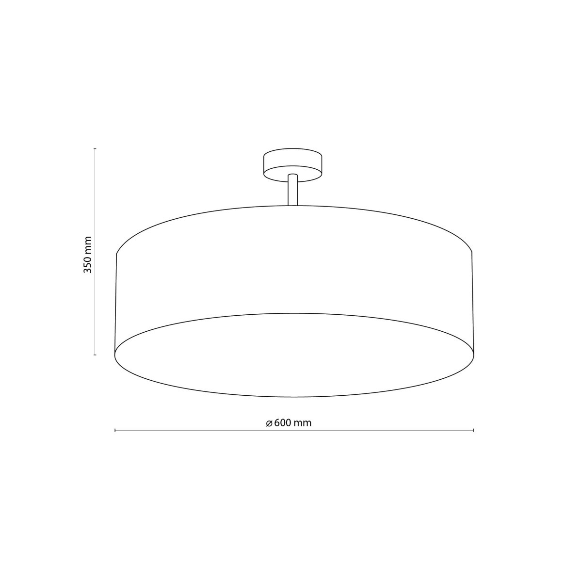 Lampa wisząca TK-Lighting RONDO TKL6248  Lampa sufitowa kolor - czarny - len styl Klasyczny  Minimalistyczny