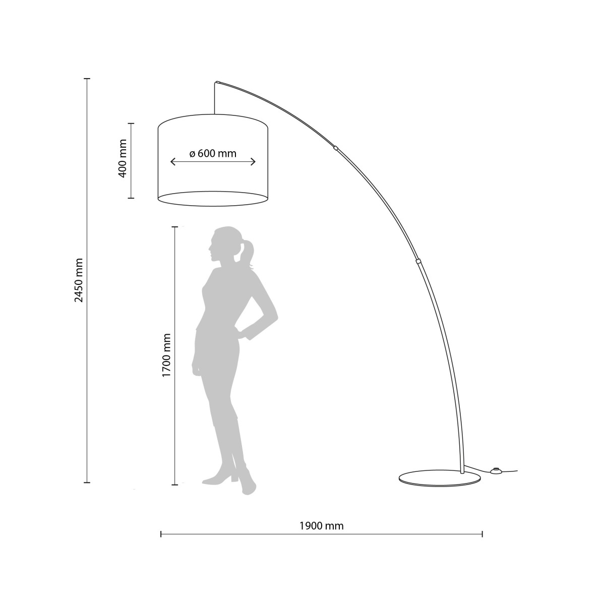 Lampa podłogowa TK-Lighting MOBY TKL5486 kolor - czarny - len styl Nowoczesny  Boho