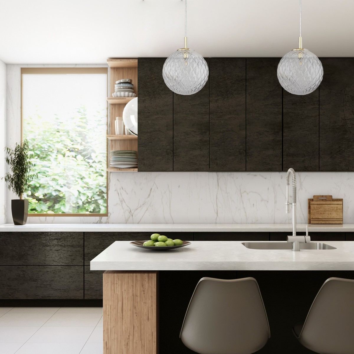 Lampa wisząca TK-Lighting CADIX TKL4609 kolor - złoty - transparentny styl Nowoczesny  Glamour