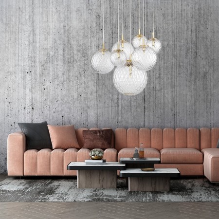 Lampa wisząca TK-Lighting CADIX TKL4608  Lampa sufitowa kolor - złoty - transparentny styl Nowoczesny  Glamour