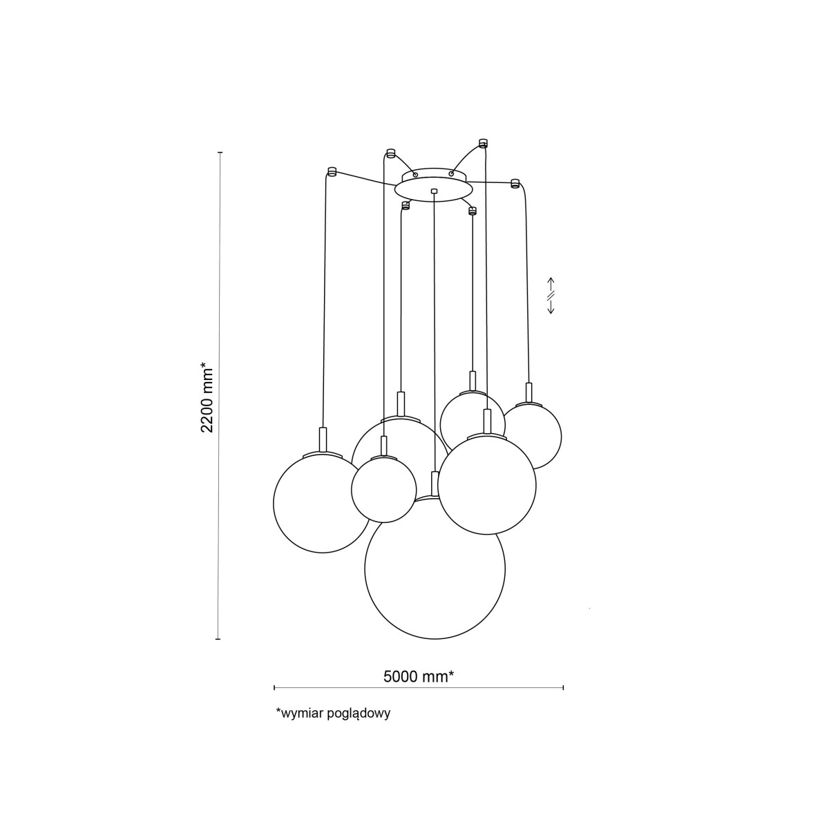 Lampa wisząca TK-Lighting CADIX TKL4608  Lampa sufitowa kolor - złoty - transparentny styl Nowoczesny  Glamour