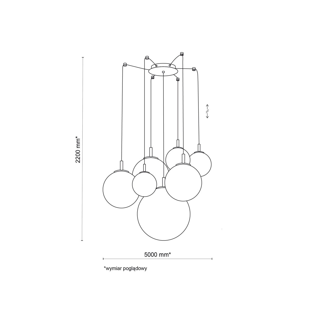 Lampa wisząca TK-Lighting CADIX TKL4608  Lampa sufitowa kolor - złoty - transparentny styl Nowoczesny  Glamour