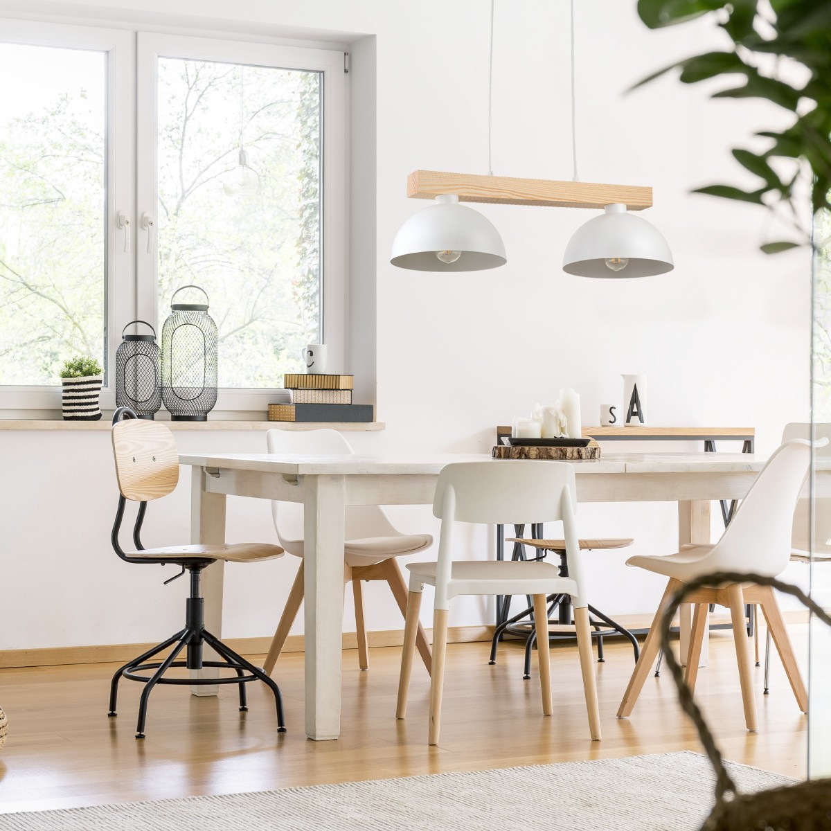 Lampa wisząca TK-Lighting OSLO TKL4713  Lampa sufitowa kolor - biały - sosna styl Skandynawski  Industrialny