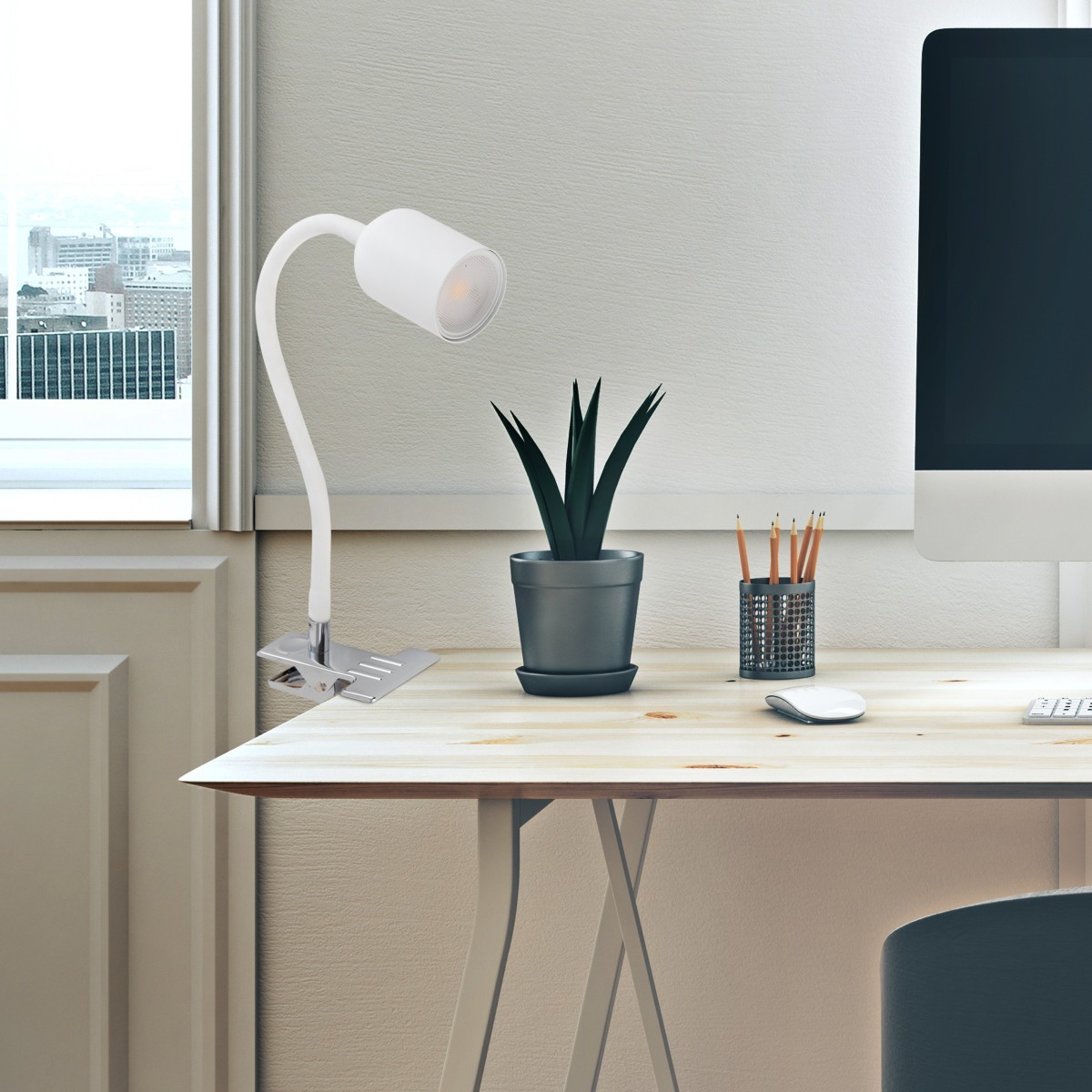 Lampka nocna TK-Lighting TOP TKL4559  Kinkiet kolor - biały styl Nowoczesny  Klasyczny