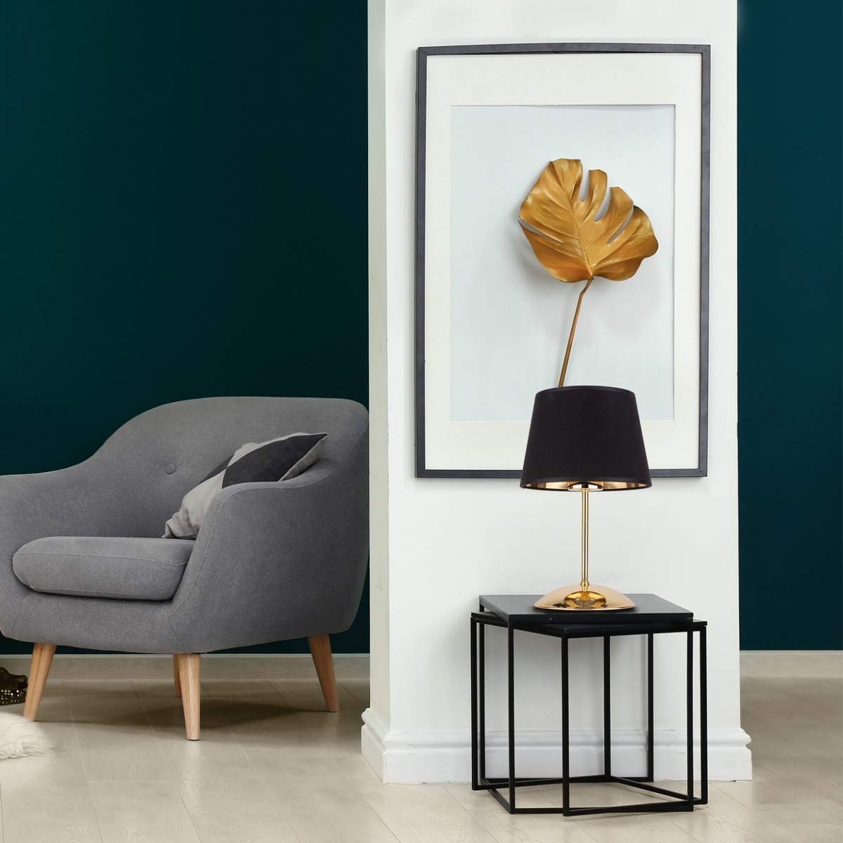 Lampka nocna TK-Lighting GLORY TKL5496 kolor - złoty - czarny styl Nowoczesny  Glamour