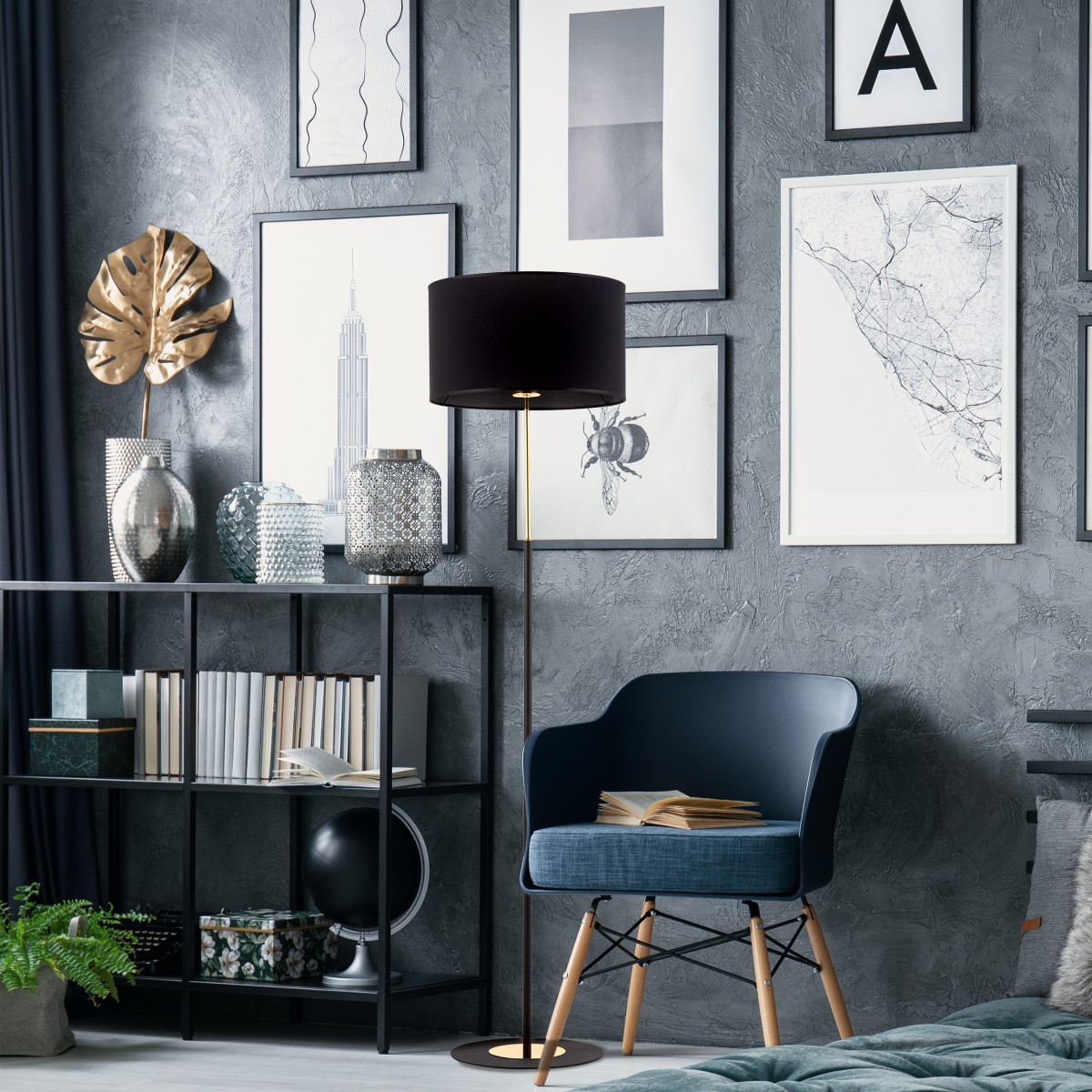 Lampa podłogowa TK-Lighting LORD TKL5153 kolor - złoty - czarny styl Klasyczny  Glamour