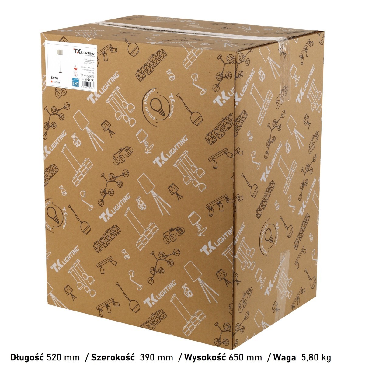 Lampa podłogowa TK-Lighting EARTH TKL5476 kolor - czarny - Zielony styl Klasyczny  Minimalistyczny