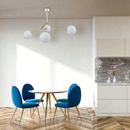 Lampa wisząca TK-Lighting FAIRY TKL6470  Lampa sufitowa kolor - złoty - biały styl Nowoczesny  Glamour