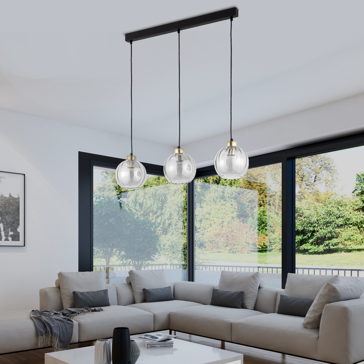 Lampa wisząca TK-Lighting DEVI TKL4580 kolor - złoty - czarny styl Nowoczesny  Glamour