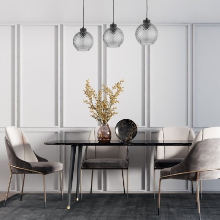 Lampa wisząca TK-Lighting DEVON TKL4628  Lampa sufitowa kolor - czarny - grafitowy styl Glamour  Hampton