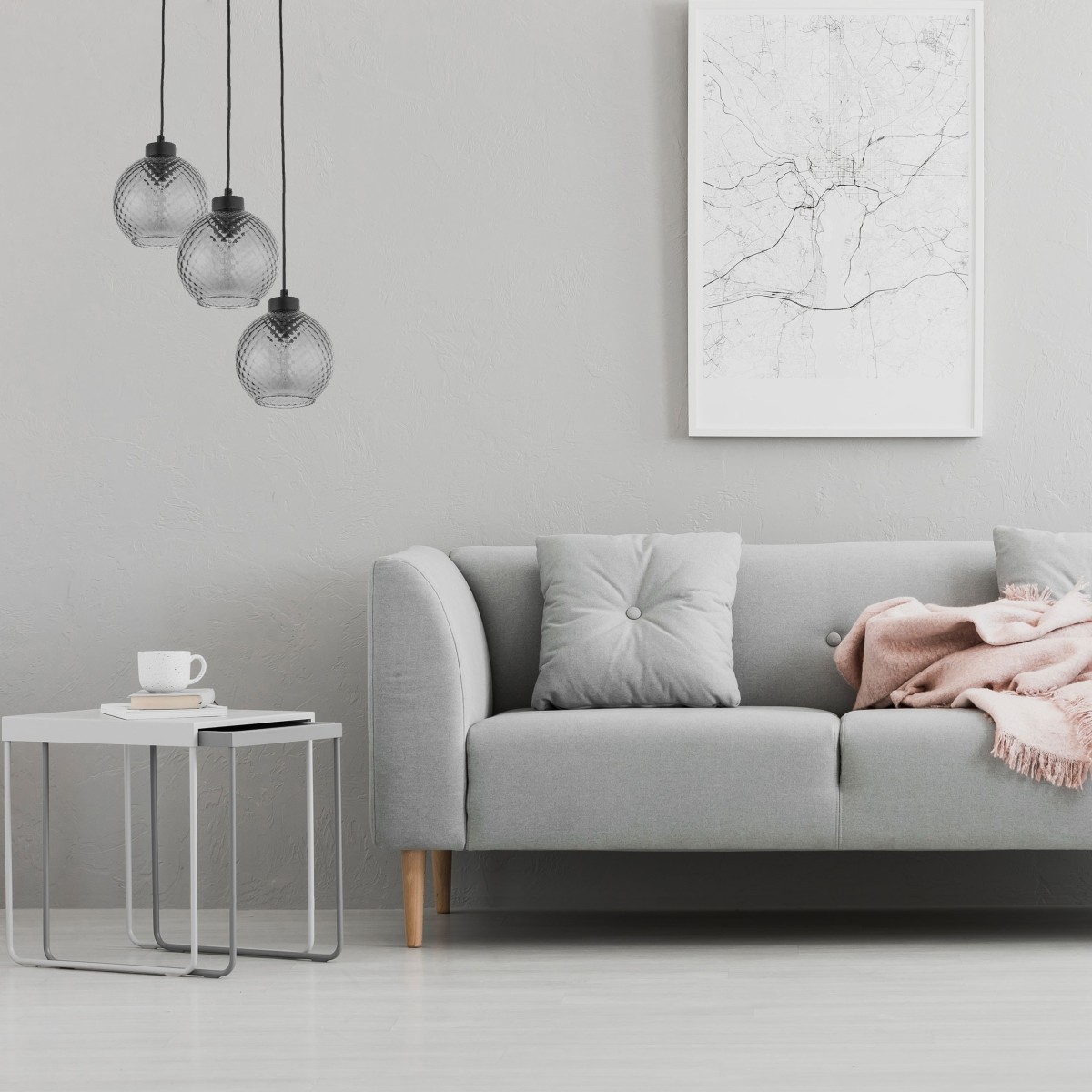 Lampa wisząca TK-Lighting DEVON TKL4627 kolor - czarny - grafitowy styl Glamour  Hampton