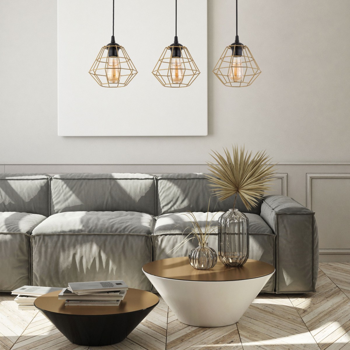 Lampa wisząca TK-Lighting DIAMOND TKL4642 kolor - czarny - złoty styl Nowoczesny  Industrialny