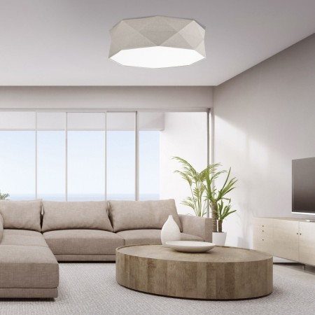 Lampa sufitowa TK-Lighting KANTOOR TKL6195 kolor - biały - len styl Klasyczny  Boho
