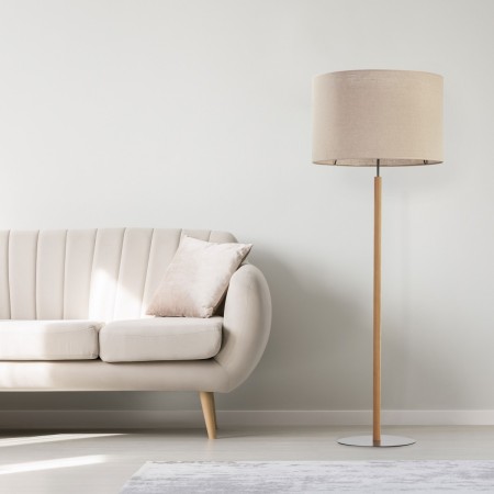 Lampa podłogowa TK-Lighting DEVA TKL5199 kolor - sosna - czarny styl Skandynawski  Rustykalny