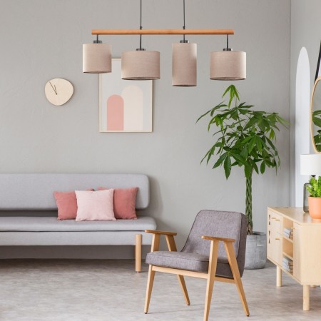 Lampa wisząca TK-Lighting DEVA TKL6108  Lampa sufitowa kolor - sosna - czarny styl Skandynawski  Rustykalny