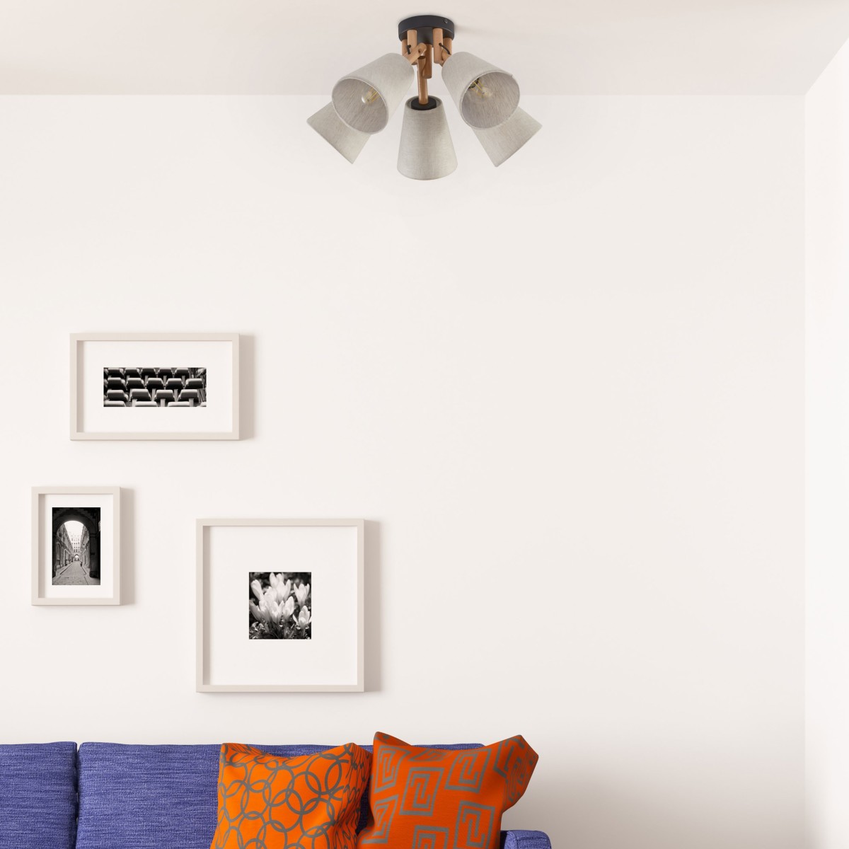 Lampa sufitowa TK-Lighting VAIO TKL575 kolor - sosna - czarny styl Skandynawski  Rustykalny