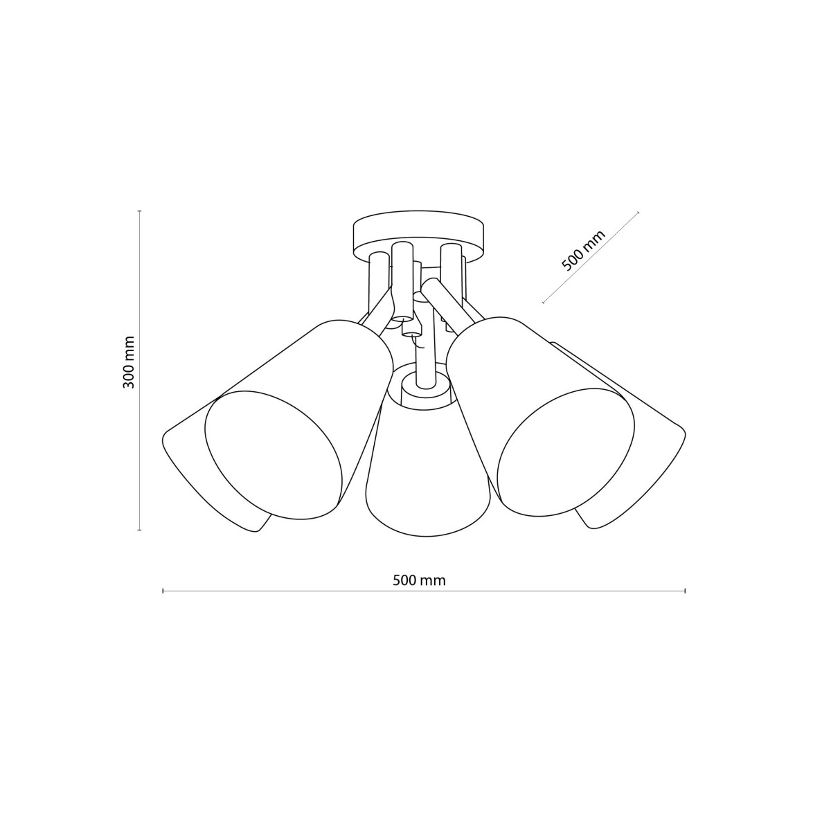 Lampa sufitowa TK-Lighting VAIO TKL575 kolor - sosna - czarny styl Skandynawski  Rustykalny