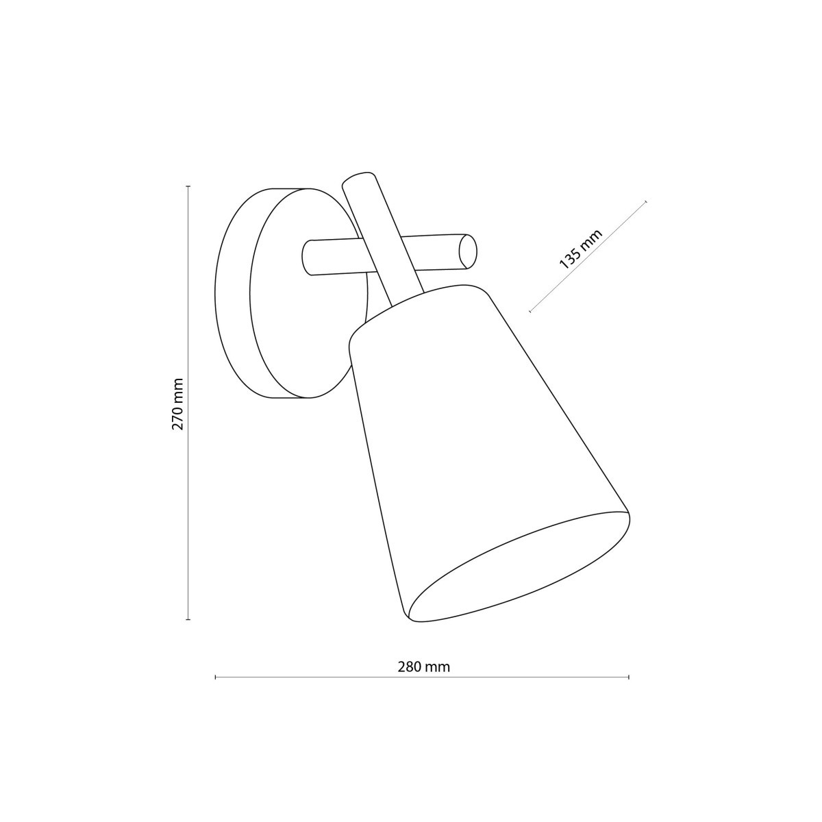 Kinkiet TK-Lighting VAIO TKL573 kolor - sosna - czarny styl Skandynawski  Rustykalny
