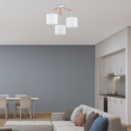 Lampa sufitowa TK-Lighting ALBERO TKL6553 kolor - biały - sosna styl Skandynawski  Rustykalny