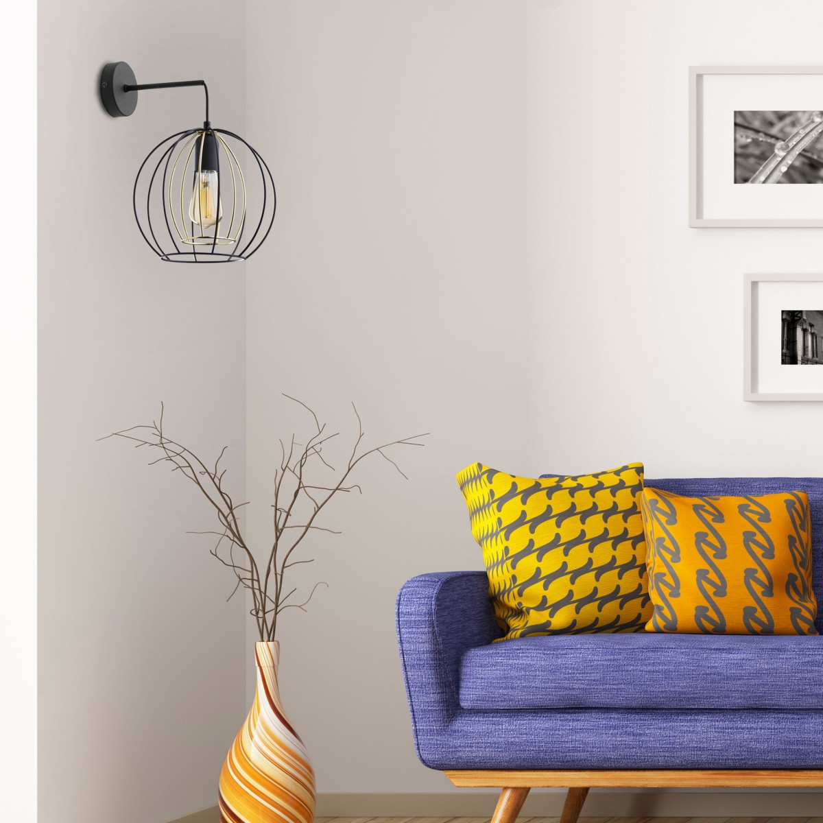 Kinkiet TK-Lighting JAULA TKL6250 kolor - czarny - złoty styl Nowoczesny  Industrialny