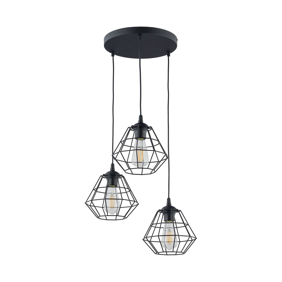 Lampa wisząca TK-Lighting DIAMOND TKL6204 kolor - czarny styl Nowoczesny  Loftowy