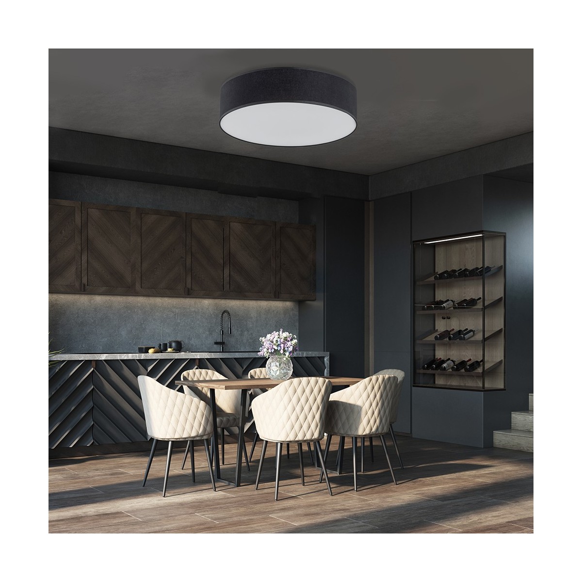 Lampa sufitowa TK-Lighting RONDO TKL3335 kolor - biały - czarny styl Klasyczny  Minimalistyczny