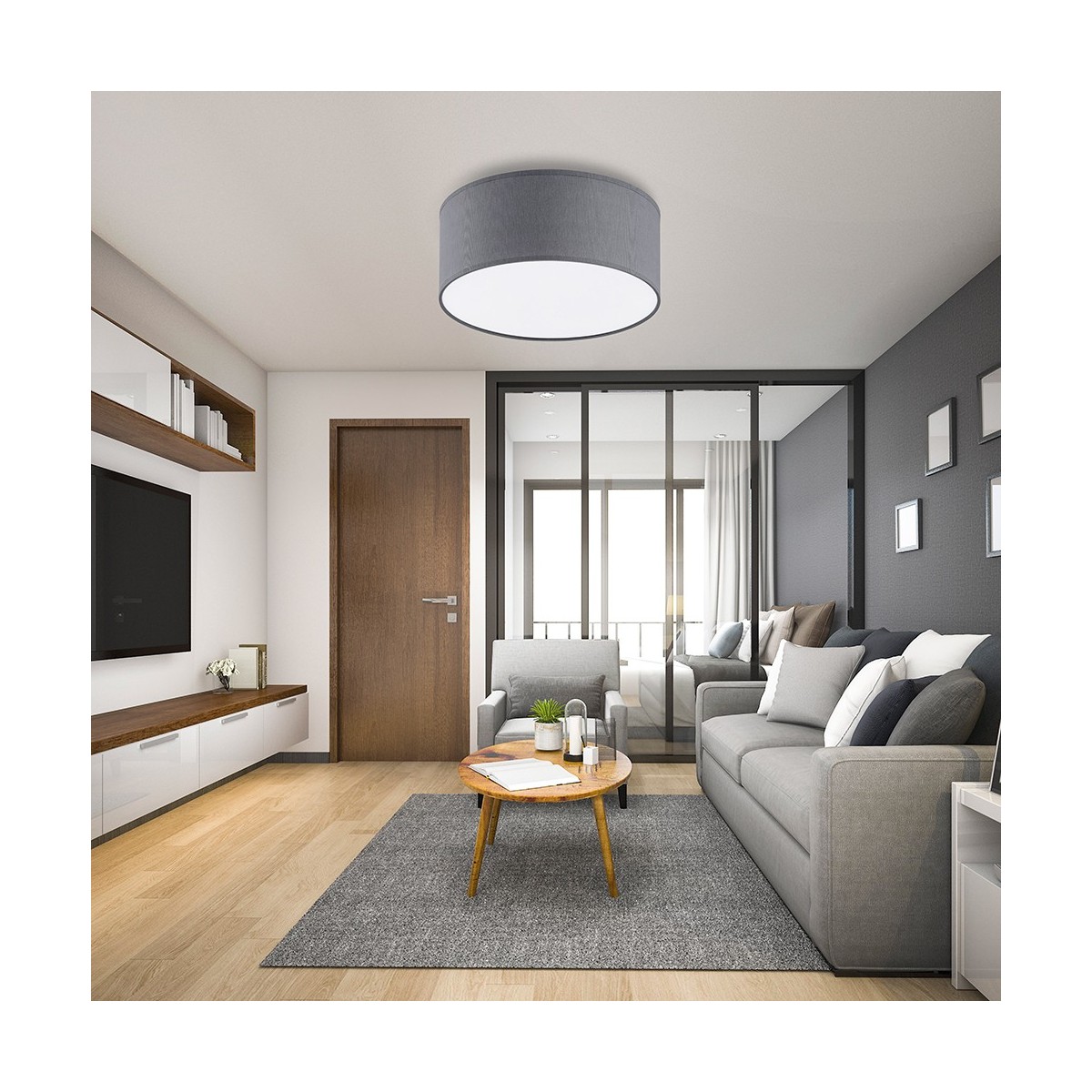 Lampa sufitowa TK-Lighting RONDO TKL3333 kolor - biały - szary styl Klasyczny  Skandynawski