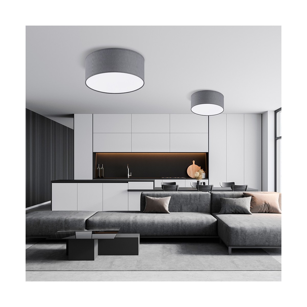 Lampa sufitowa TK-Lighting RONDO TKL3333 kolor - biały - szary styl Klasyczny  Skandynawski