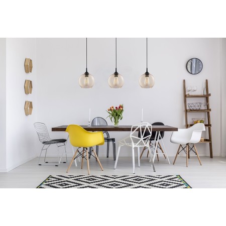 Lampa wisząca TK-Lighting CUBUS TKL6082 kolor - czarny - bursztynowy styl Nowoczesny  Minimalistyczny