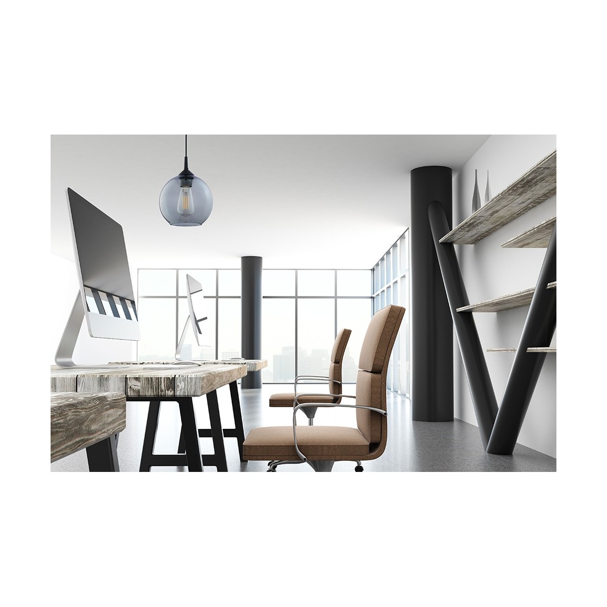 Lampa wisząca TK-Lighting CUBUS TKL6080 kolor - czarny - transparentny styl Klasyczny  Minimalistyczny