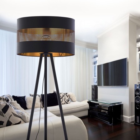 Lampa podłogowa TK-Lighting TAGO TKL5053 kolor - czarny - złoty styl Nowoczesny  Glamour