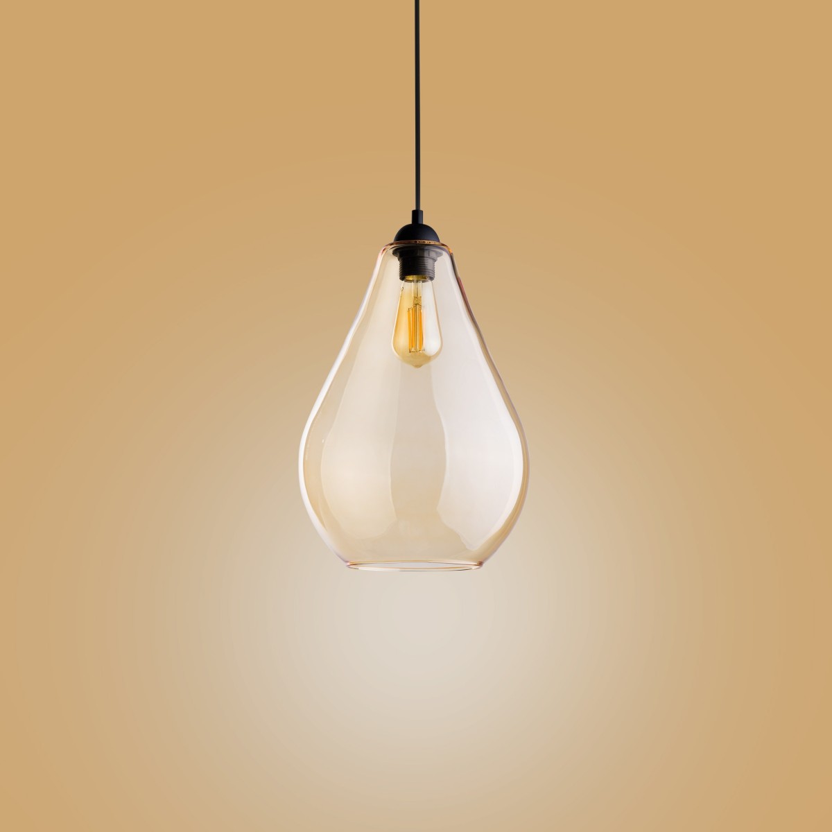 Lampa wisząca TK-Lighting FUENTE TKL4322 kolor - czarny - bursztynowy styl Nowoczesny  Skandynawski