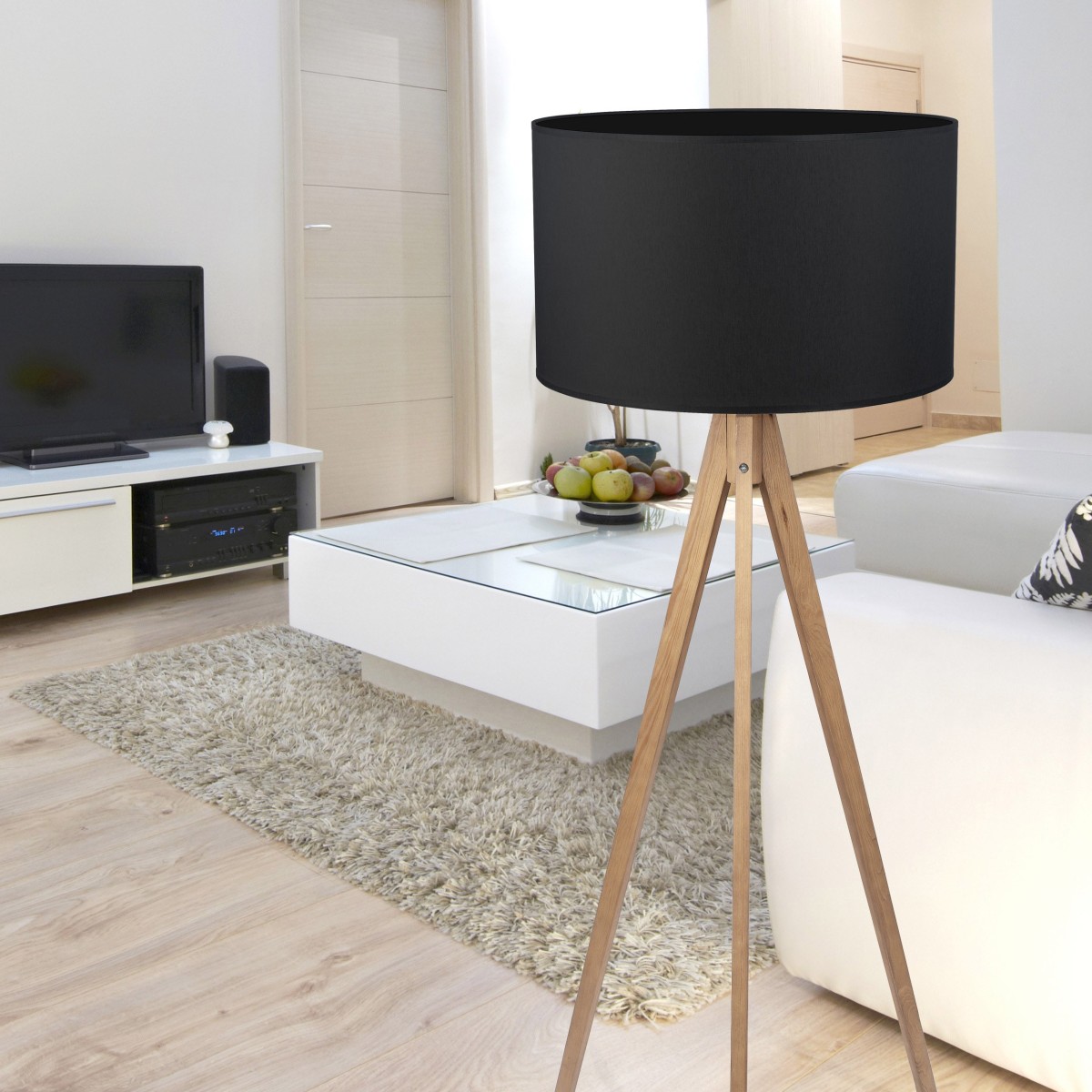 Lampa podłogowa TK-Lighting TREVISO TKL5039 kolor - sosna - czarny styl Nowoczesny  Klasyczny