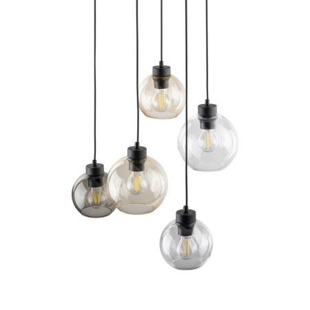 Lampa wisząca TK-Lighting CUBUS TKL2164  Lampa sufitowa kolor - czarny - transparentny styl Nowoczesny  Glamour